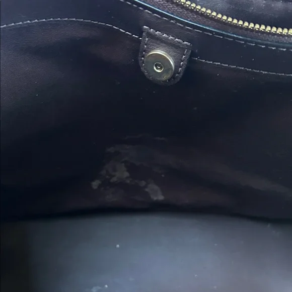 Coach Black Leather Tote with Gold Logo Plaque F48733 Avenue - Picture 5 of 12